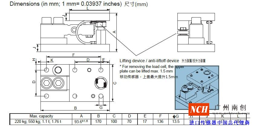 HBM HLCM-MB35稱重模塊產品尺寸